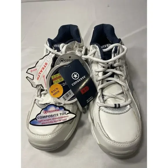 Converse Women-10 Men-8 Comp.Toe Slip Resistant White Stealth Shoes C440 NWT - Picture 5 of 9